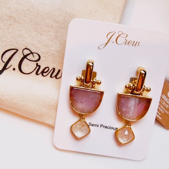 J.CREW GOBLET STONE DROP EARRINGS PURPLE MULTI - Picture 8 of 12
